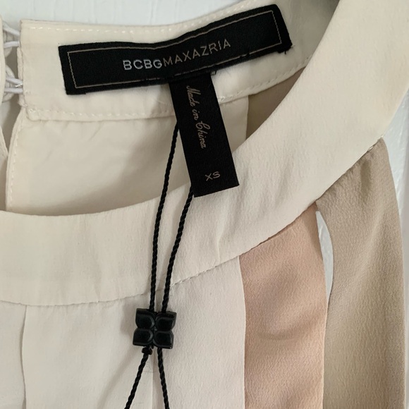 100% Silk Sleeveless Beige and White Halter-Top XS - Picture 7 of 11